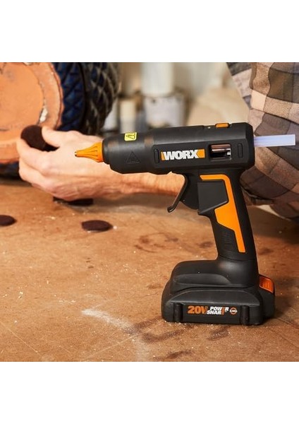 WX045.9 20VOLT 11MM Profesyonel Mum Silikon Tabancası + 10 Silikon (Akü Dahil Değildir) modelleri