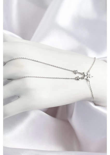 Bfs Pirinç Zirkon Taşlı Yıldız Model Gümüş Renk Şahmeran