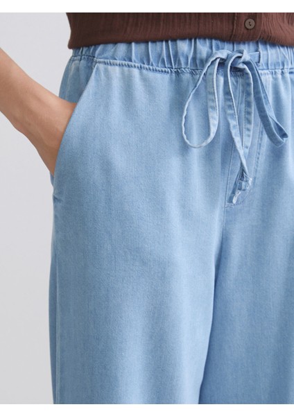 Yeni Sezon Beli Lastikli Wideleg Kadın Jean Pantolon fırsatları