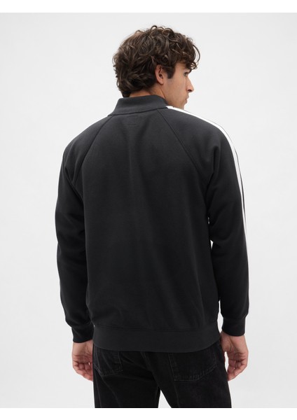Erkek Siyah Vintagesoft Tam Fermuarlı Track Ceket fırsatları