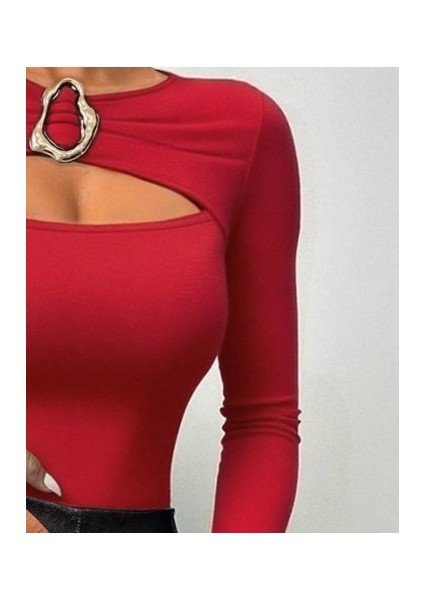 Kadın Uzun Kollu Bisiklet Yaka Göğüs Dekolteli Viskon Bluz modelleri