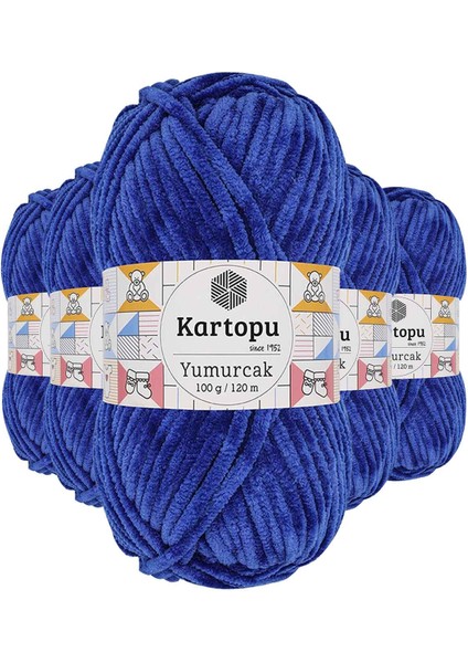 5 Adet Yumurcak Kadife El Örgü Ipi Gece Mavisi K524