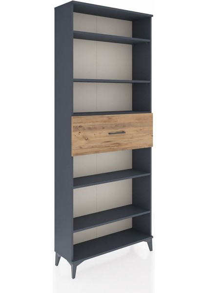 Arges Dolap 5 Raflı Tek Çekmeceli 88X30X221 Antrasit-Çam fiyatları