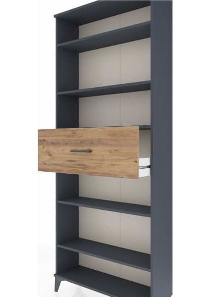 Arges Dolap 5 Raflı Tek Çekmeceli 88X30X221 Antrasit-Çam indirimleri