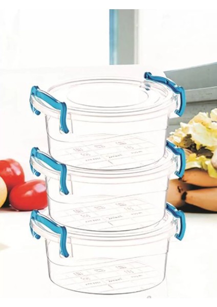 Sweet Yuvarlak Saklama Kabı 3'lü ROYALEKS-ÇNK2320