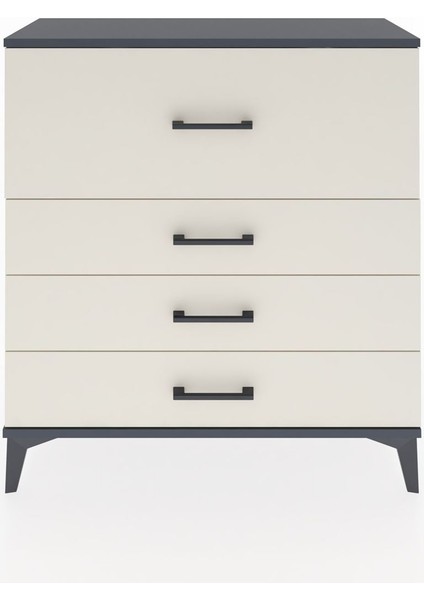 Arges Şifonyer 4 Çekmeceli 88X30X96 Antrasit-Aytaşı