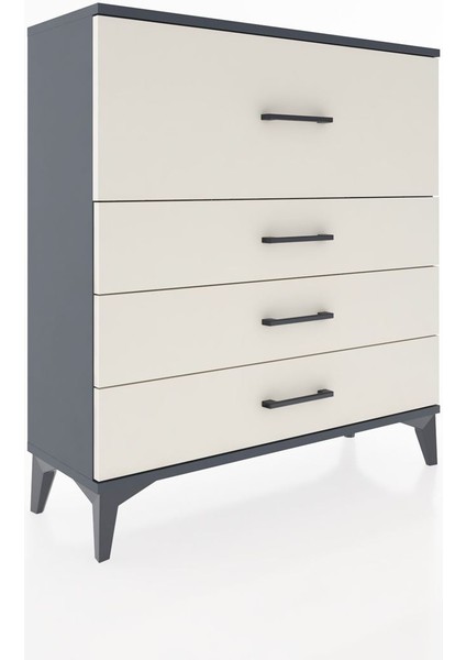 Arges Şifonyer 4 Çekmeceli 88X30X96 Antrasit-Aytaşı fiyatları