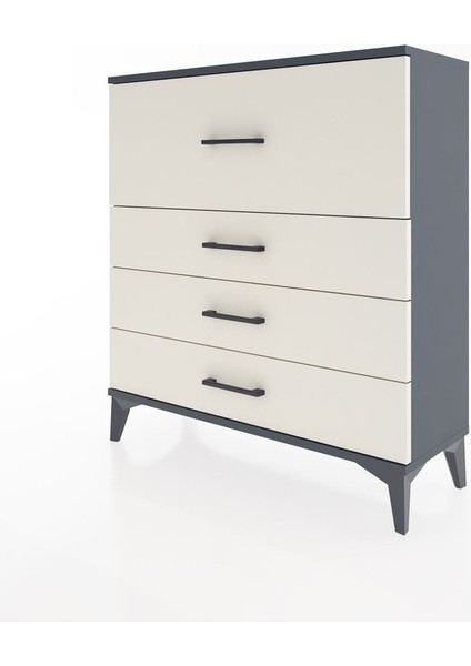 Arges Şifonyer 4 Çekmeceli 88X30X96 Antrasit-Aytaşı modelleri