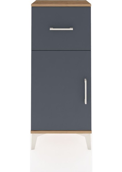 Arges Komodin Tek Raflı Tek Çekmeceli Tek Kapaklı 44X30X106 Çam-Antrasit