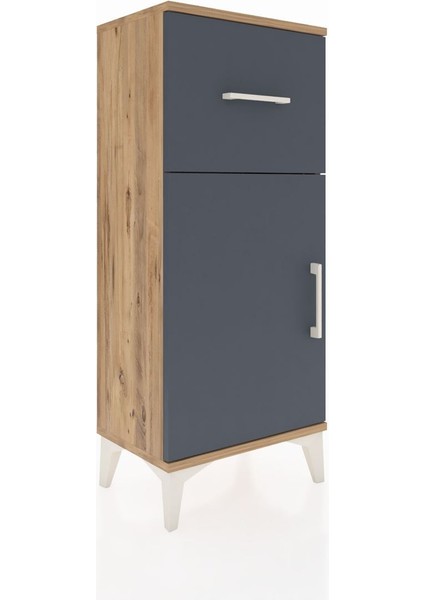 Arges Komodin Tek Raflı Tek Çekmeceli Tek Kapaklı 44X30X106 Çam-Antrasit fiyatları