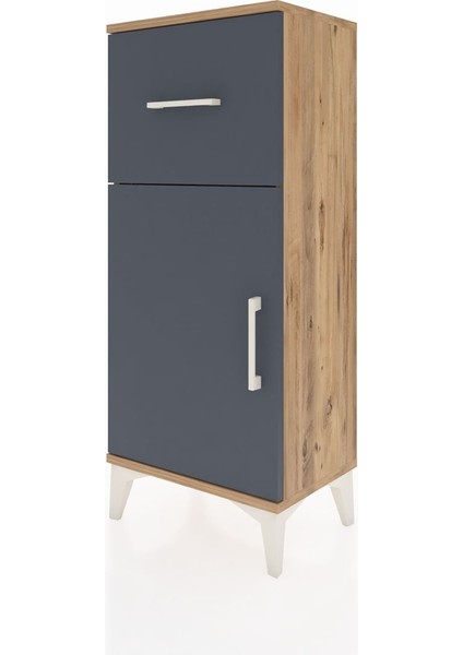 Arges Komodin Tek Raflı Tek Çekmeceli Tek Kapaklı 44X30X106 Çam-Antrasit modelleri