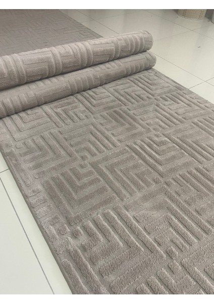 Kaymaz Tabanlı Elit Bukle Mutfak ve Salon Halısı Koyu Bej Kahverengi