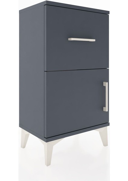 Arges Komodin 3 Raflı Tek Kapaklı 44X30X80 Antrasit-Antrasit fırsatları