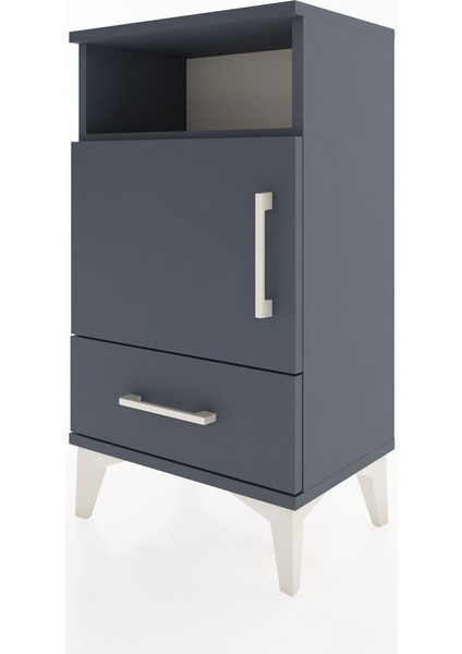 Arges Komodin 3 Raflı Tek Kapaklı 44X30X80 Antrasit-Antrasit indirimleri