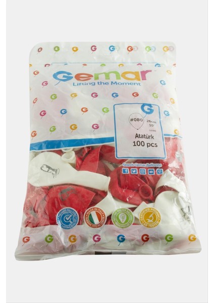 Mustafa Kemal Atatürk Balon 100 Adet