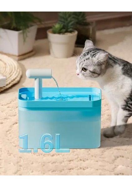 1.6 Lt Kedi Köpek Için Su Pınarı Su Çeşmesi Su Sebili Sessiz USB Kablolu