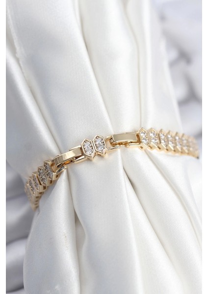 Bfs Pirinç Vıp Seri Gold Renk Zirkon Taşlı Kadın Bileklik fiyatları