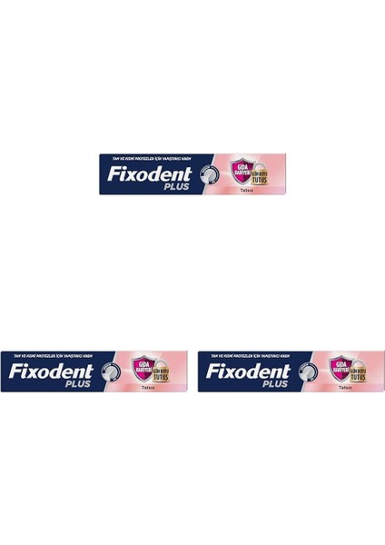 Plus Gıda Bariyeri Diş Protezi Yapıştırıcı Krem 40 G 3lü Paket