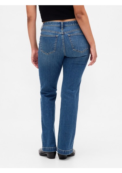 Kadın Denim Mavi Curvy Low Rise Long & Lean Jean Pantolon indirimleri