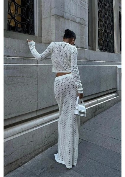 Macey Kroşe Crop Takım 9882 fiyatları