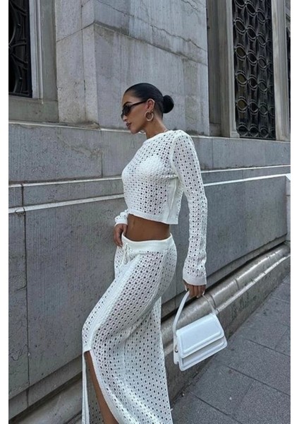 Macey Kroşe Crop Takım 9882 indirimleri