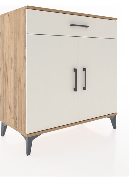 Hyperion Şifonyer 3 Raflı Tek Çekmeceli 2 Kapaklı 88X44X96 Çam-Aytaşı fiyatları