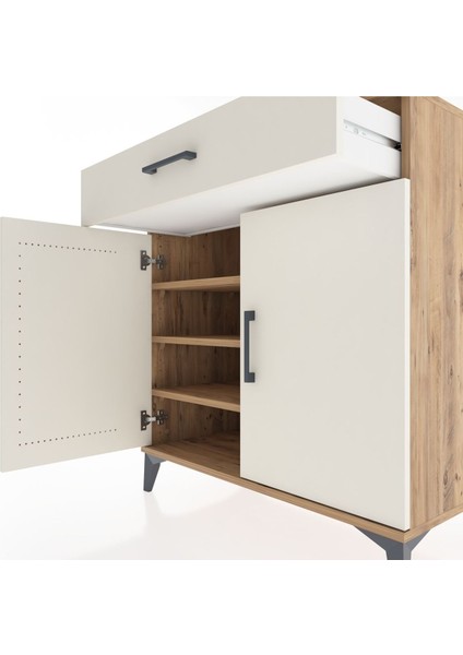 Hyperion Şifonyer 3 Raflı Tek Çekmeceli 2 Kapaklı 88X44X96 Çam-Aytaşı indirimleri