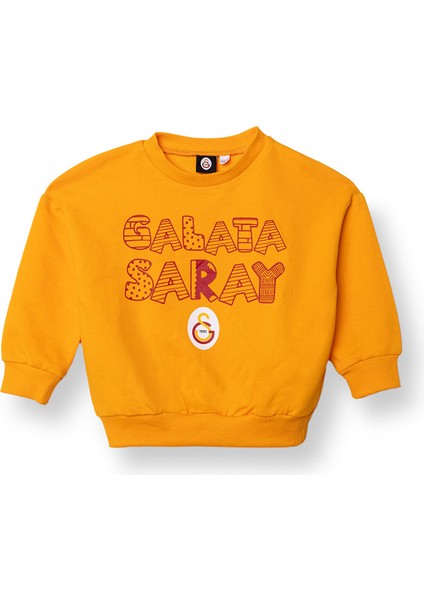 Unisex Galatasaray Sweatshirt Iki Iplik Bisiklet Yaka Uzun Kol