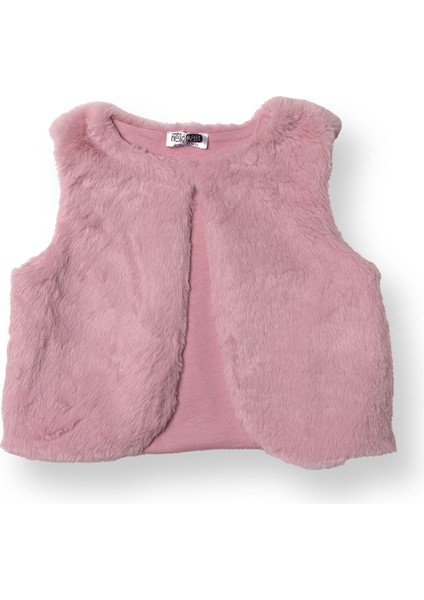 Kız Bebek Chic Yelek Bisiklet Yaka Kısa Kol