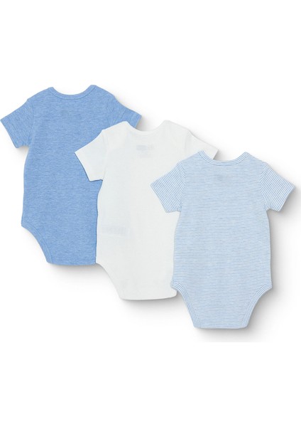 Erkek Bebek 3lü Atlet Body Ribana Bisiklet Yaka Kısa Kol fiyatları