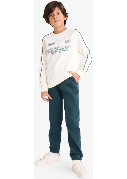 Erkek Çocuk 2'li Takım Baskılı Sweatshirt Eşofman Altı G3661A825AU