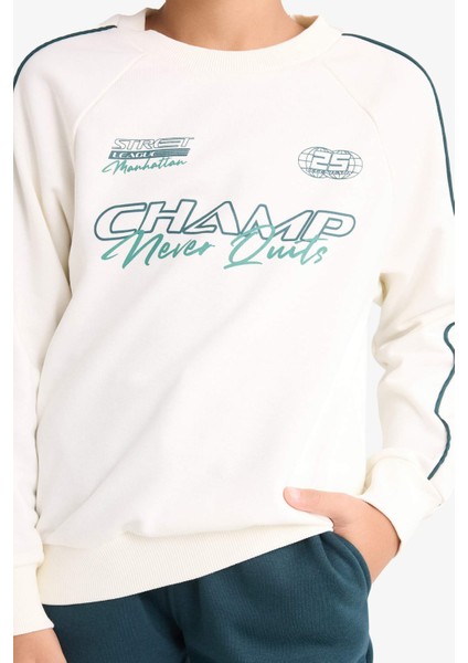 Erkek Çocuk 2'li Takım Baskılı Sweatshirt Eşofman Altı G3661A825AU fırsatları