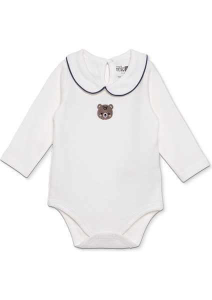 Erkek Bebek Uzun Kol Body Interlok Bebe Yaka