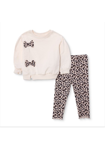 Kız Bebek Leopar Bluz-Tayt Kaşkorse Reçme Paça