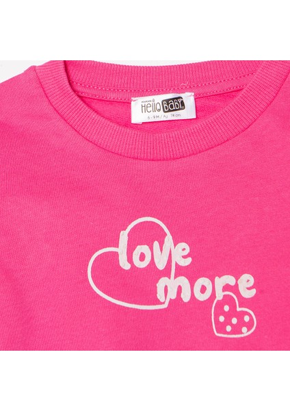 Kız Bebek Sweatshirt Şardonlu Iki Iplik Bisiklet Yaka Uzun Kol modelleri