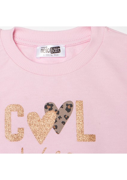 Kız Bebek Sweatshirt Şardonlu Iki Iplik Bisiklet Yaka Uzun Kol modelleri