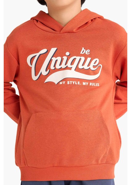 Erkek Çocuk 2'li Takım Kapüşonlu Baskılı Sweatshirt Eşofman Altı G3662A825AU indirimleri