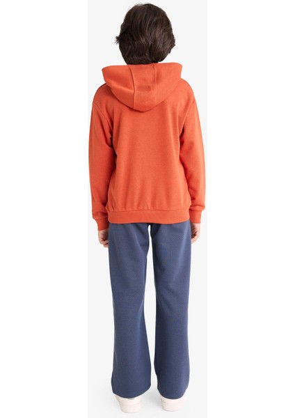 Erkek Çocuk 2'li Takım Kapüşonlu Baskılı Sweatshirt Eşofman Altı G3662A825AU