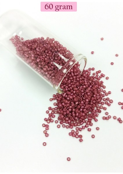 Dökme Cam Kum Boncuk (11/0) 2 mm - 60 Gram - Koyu Pembe - BNC046