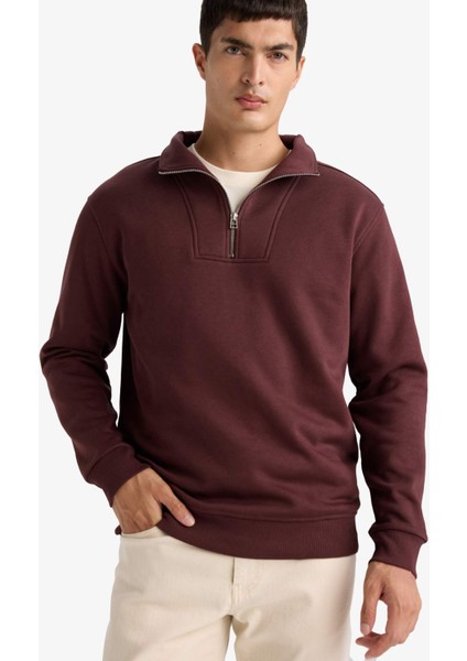 Regular Fit Yarım Balıkçı Yaka Fermuarlı Kalın Sweatshirt F4136AX25AU modelleri