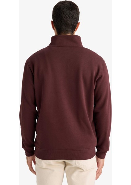 Regular Fit Yarım Balıkçı Yaka Fermuarlı Kalın Sweatshirt F4136AX25AU