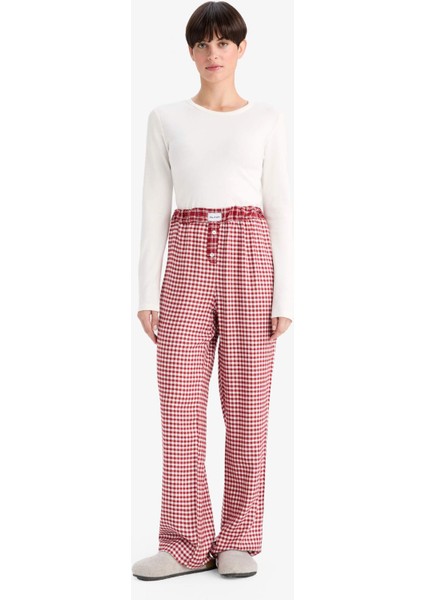 Regular Fit Uzun Kareli Pijama Altı-Fall in Love G0367AX25AU