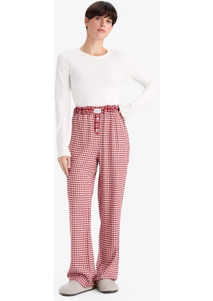 Regular Fit Uzun Kareli Pijama Altı-Fall in Love G0367AX25AU fiyatları