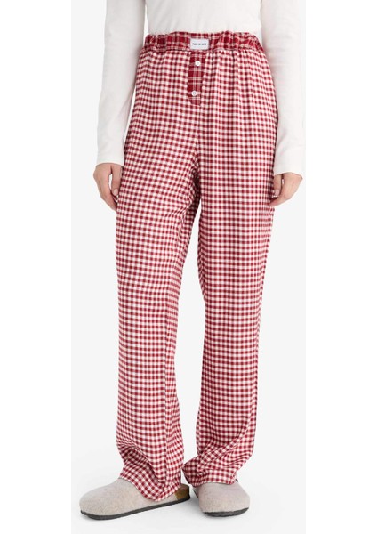 Regular Fit Uzun Kareli Pijama Altı-Fall in Love G0367AX25AU fırsatları