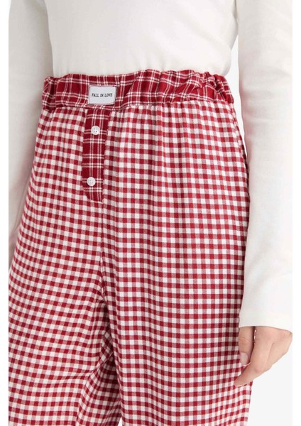 Regular Fit Uzun Kareli Pijama Altı-Fall in Love G0367AX25AU indirimleri