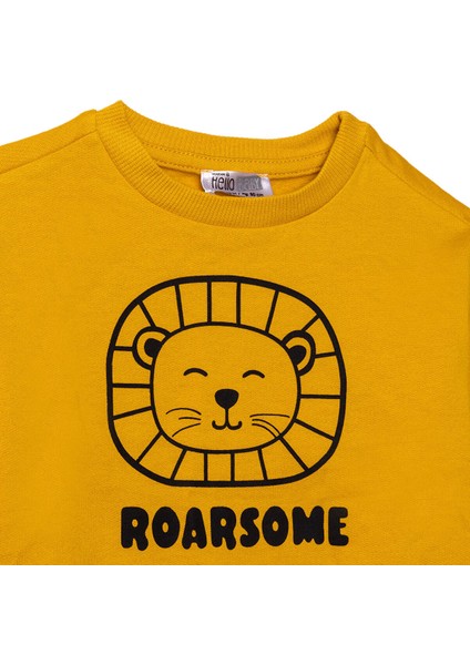 Erkek Bebek Sweatshirt Şardonlu Iki Iplik Bisiklet Yaka Uzun Kol modelleri