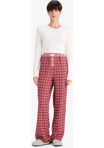 Regular Fit Uzun Kareli Pijama Altı-Fall in Love G1497AX25AU