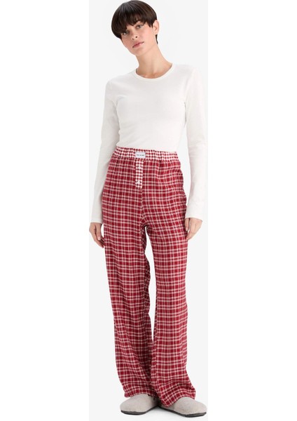 Regular Fit Uzun Kareli Pijama Altı-Fall in Love G1497AX25AU modelleri
