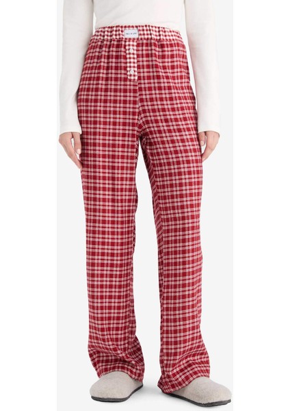 Regular Fit Uzun Kareli Pijama Altı-Fall in Love G1497AX25AU fırsatları