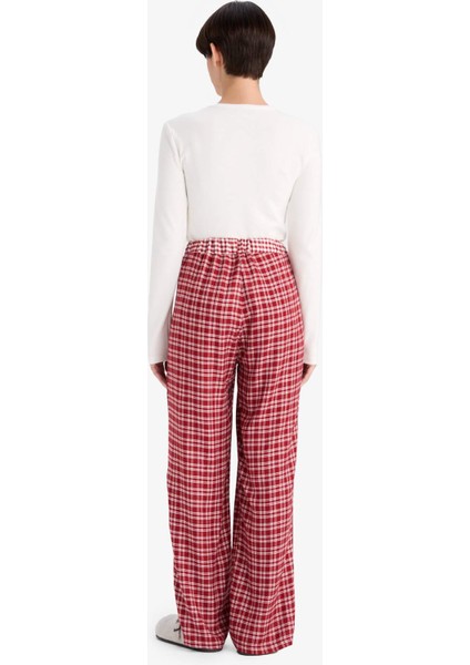 Regular Fit Uzun Kareli Pijama Altı-Fall in Love G1497AX25AU
